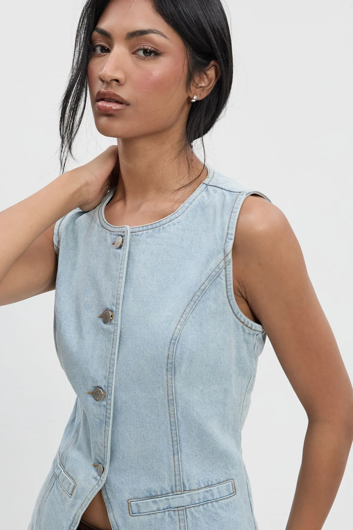 Gilet en denim long