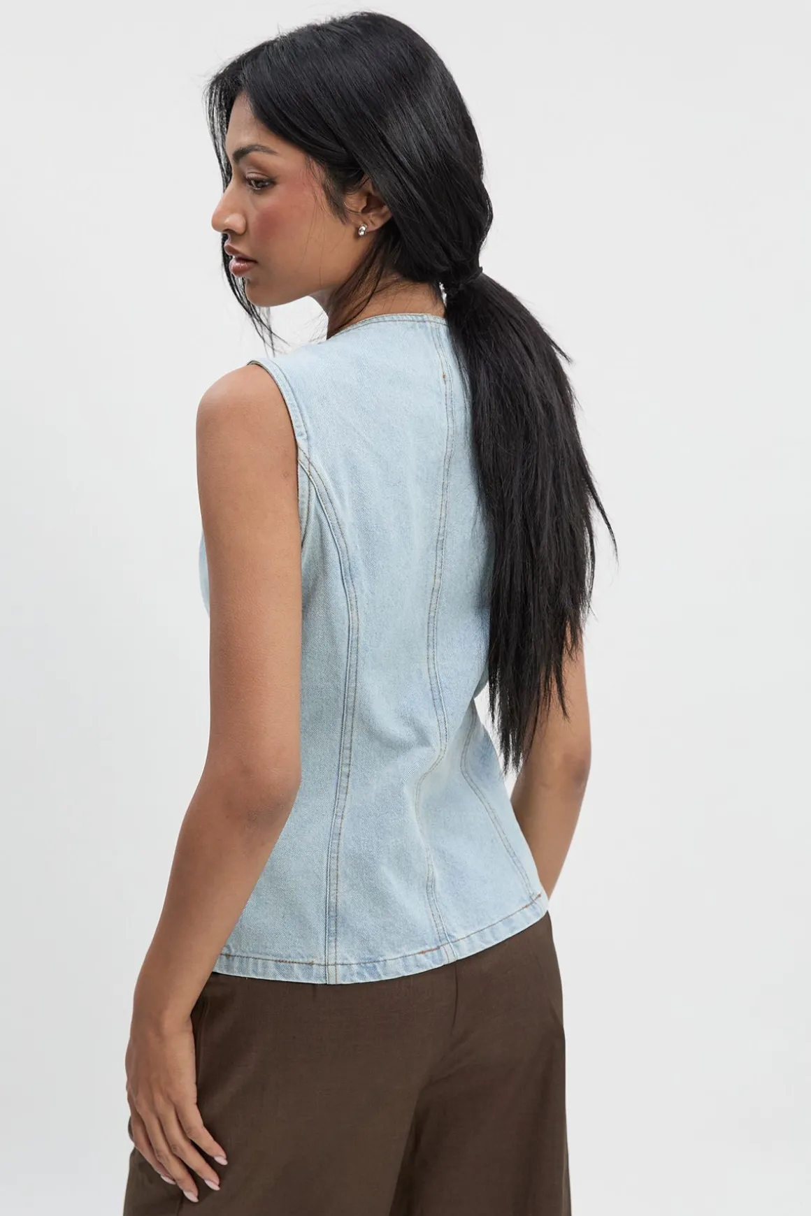 Gilet en denim long