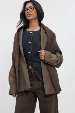 boohoo Gilet en denim long<Femme Tailleurs|Denim