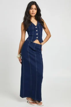 boohoo Gilet En Denim Stretch<Femme Tailleurs|Denim