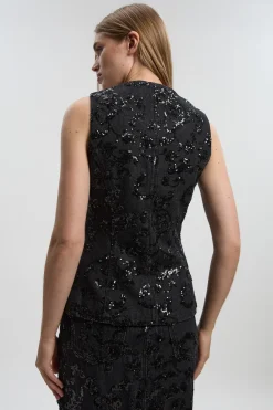 Gilet en Jean à Sequins
