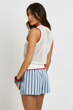 Gilet En Maille Crochet Imprimé Homard