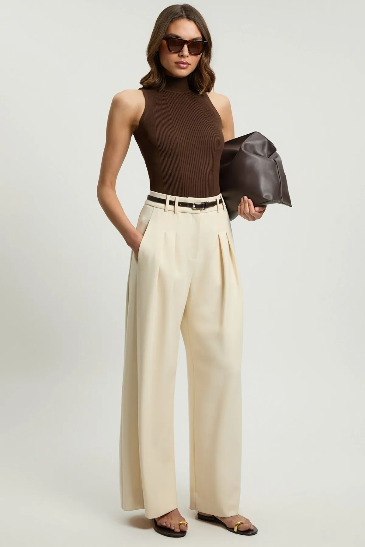 KarenMillen Gilet en maille côtelée en viscose mélangée<Femme Pulls Et Gilets|Toutes Les Mailles