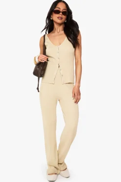 boohoo Gilet en maille et pantalon à jambes larges<Femme Pulls Et Gilets|Toutes Les Mailles