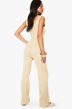 boohoo Gilet en maille et pantalon à jambes larges<Femme Pulls Et Gilets|Toutes Les Mailles