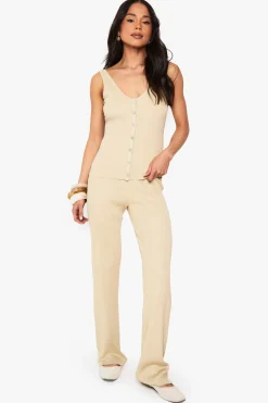 boohoo Gilet en maille et pantalon à jambes larges<Femme Pulls Et Gilets|Toutes Les Mailles