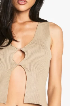 Gilet en maille à l'avant torsadé