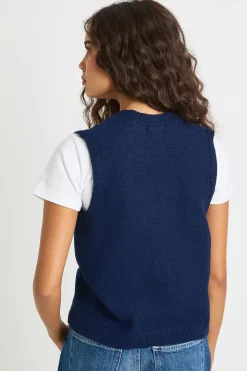 Gilet en maille torsadée à boutons à bascule