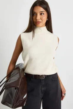 boohoo Gilet en maille tricotée douce avec détail de col<Femme Pulls Et Gilets|Toutes Les Mailles