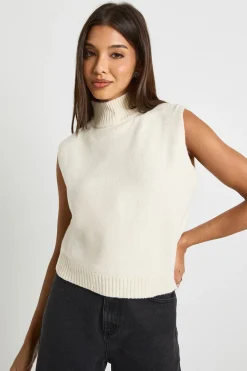 boohoo Gilet en maille tricotée douce avec détail de col<Femme Pulls Et Gilets|Toutes Les Mailles
