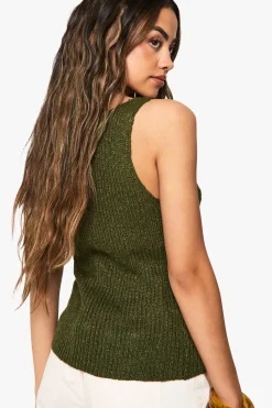 Gilet en maille tricoté à torsion avant en crochet