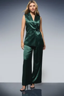 Gilet en Satin à Liens Latéraux