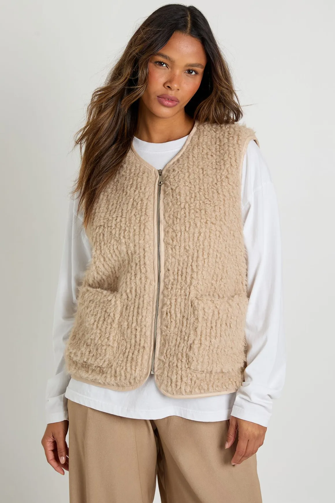 Gilet en synthétique texturé