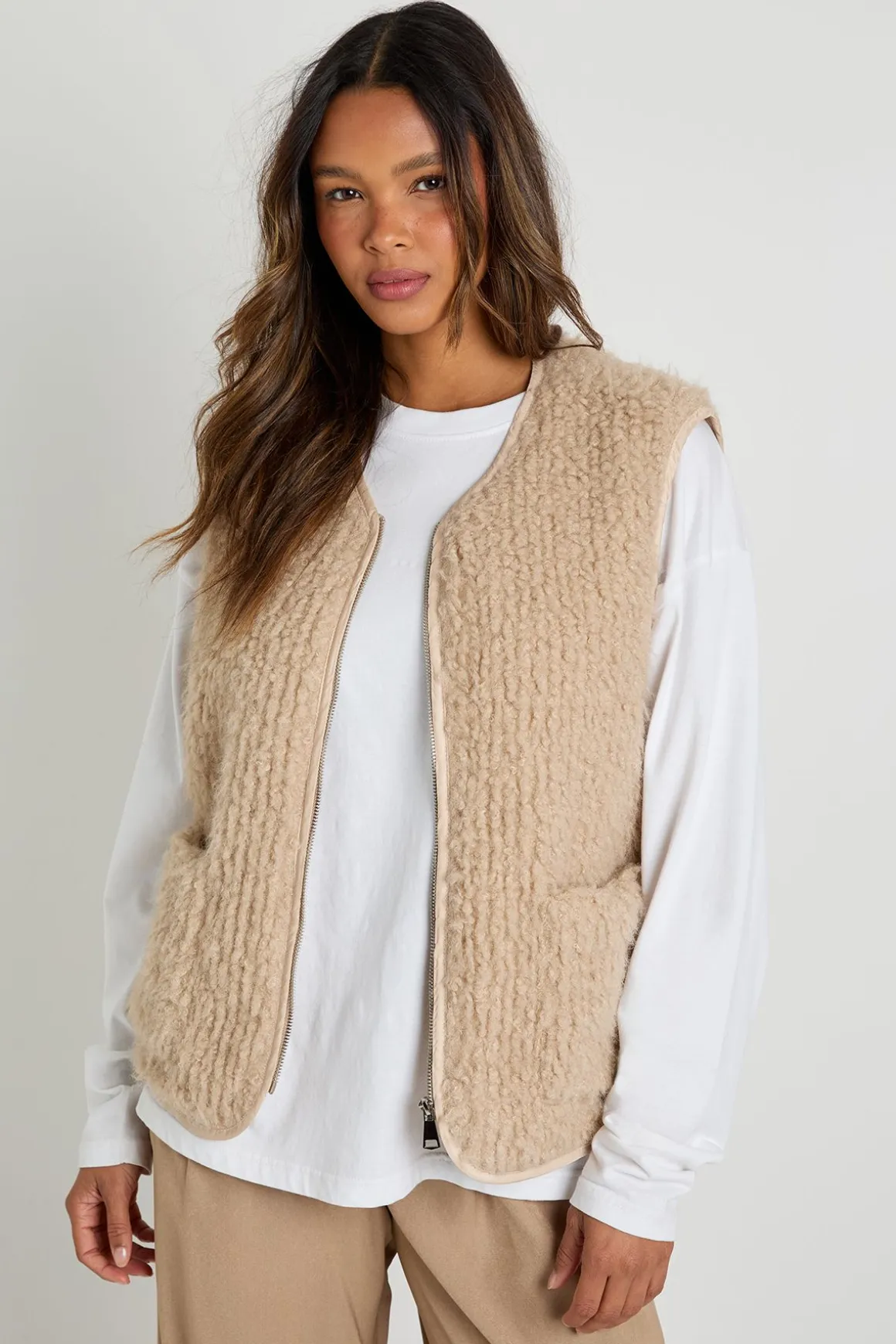 Gilet en synthétique texturé