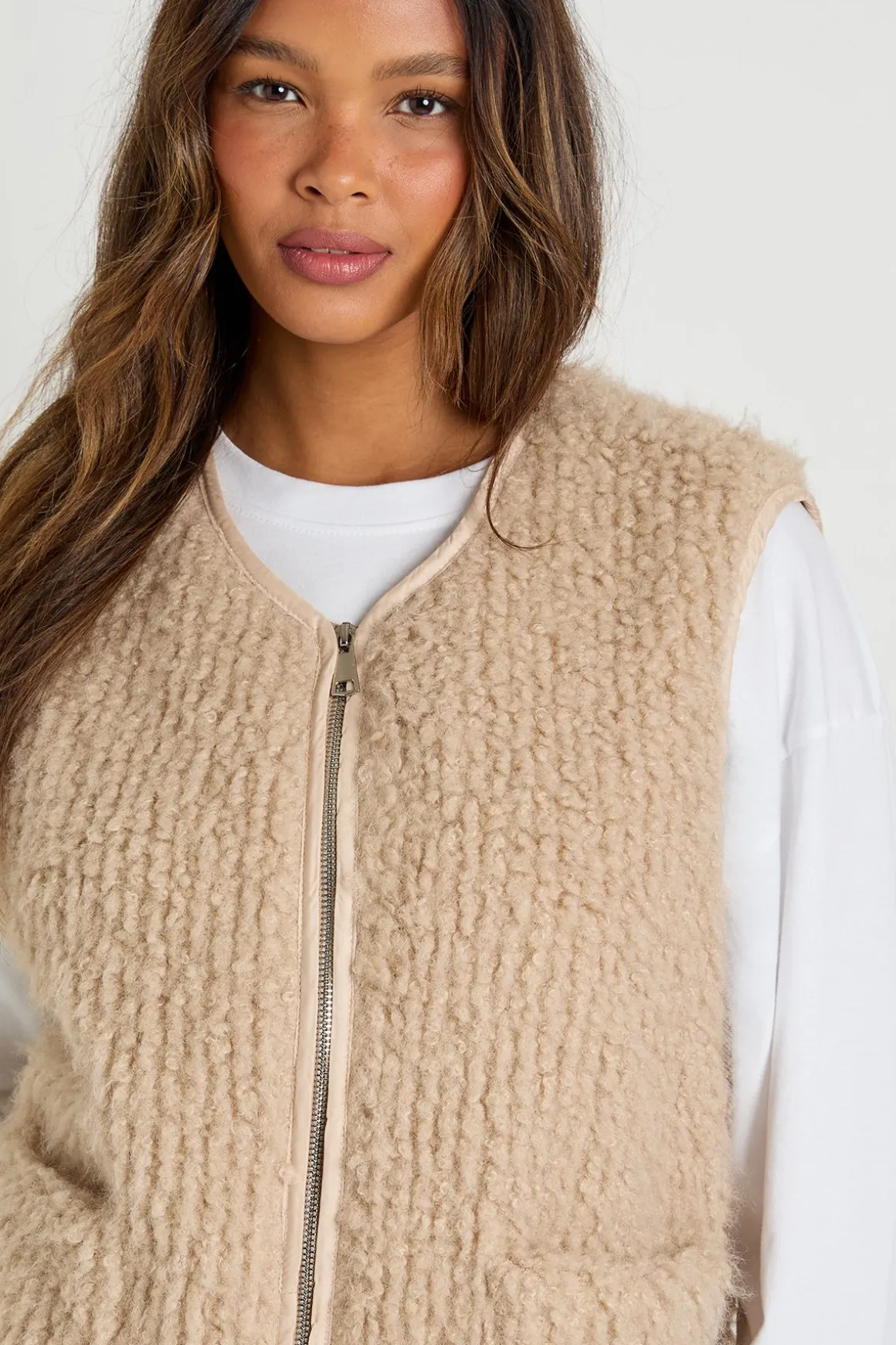 Gilet en synthétique texturé