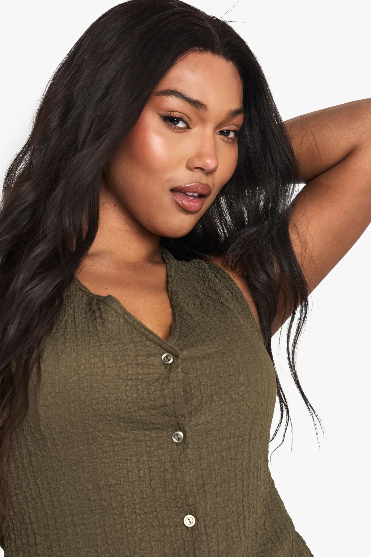 boohoo Gilet froissé grande taille<Femme Tailleurs|Tops