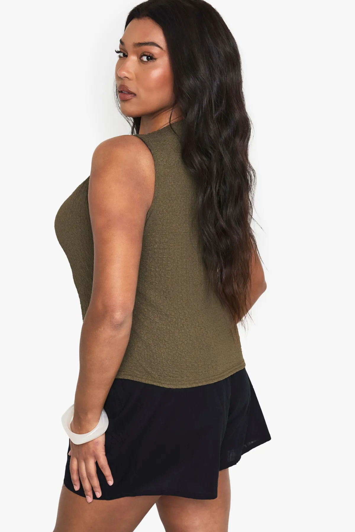 boohoo Gilet froissé grande taille<Femme Tailleurs|Tops