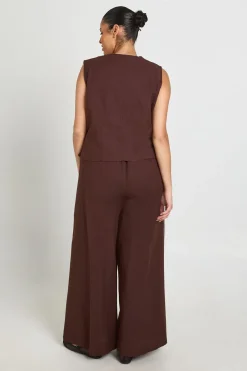 Gilet Grande Taille Aspect Lin