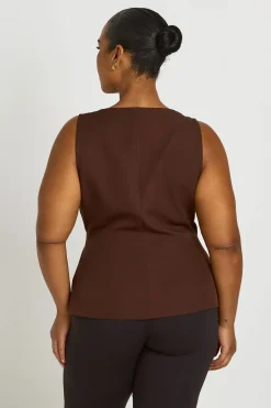 Gilet Grande Taille Avec Détail De Garniture À La Taille