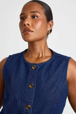 Gilet Grande Taille Boutonné Avec Boutons Effet Corne