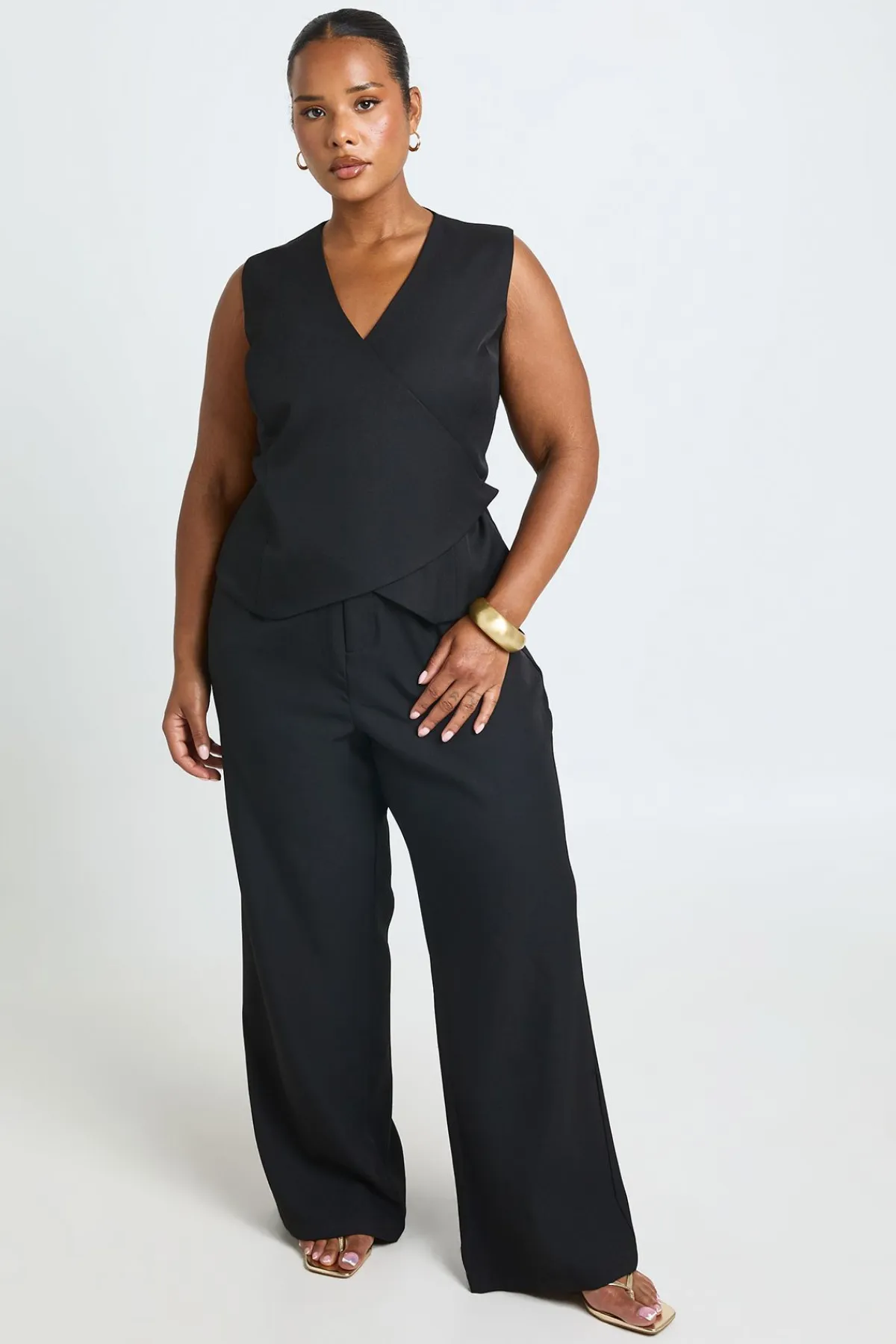 boohoo Gilet Grande Taille À Laçage Au Dos<Femme Tailleurs|Satin Et Dentelle