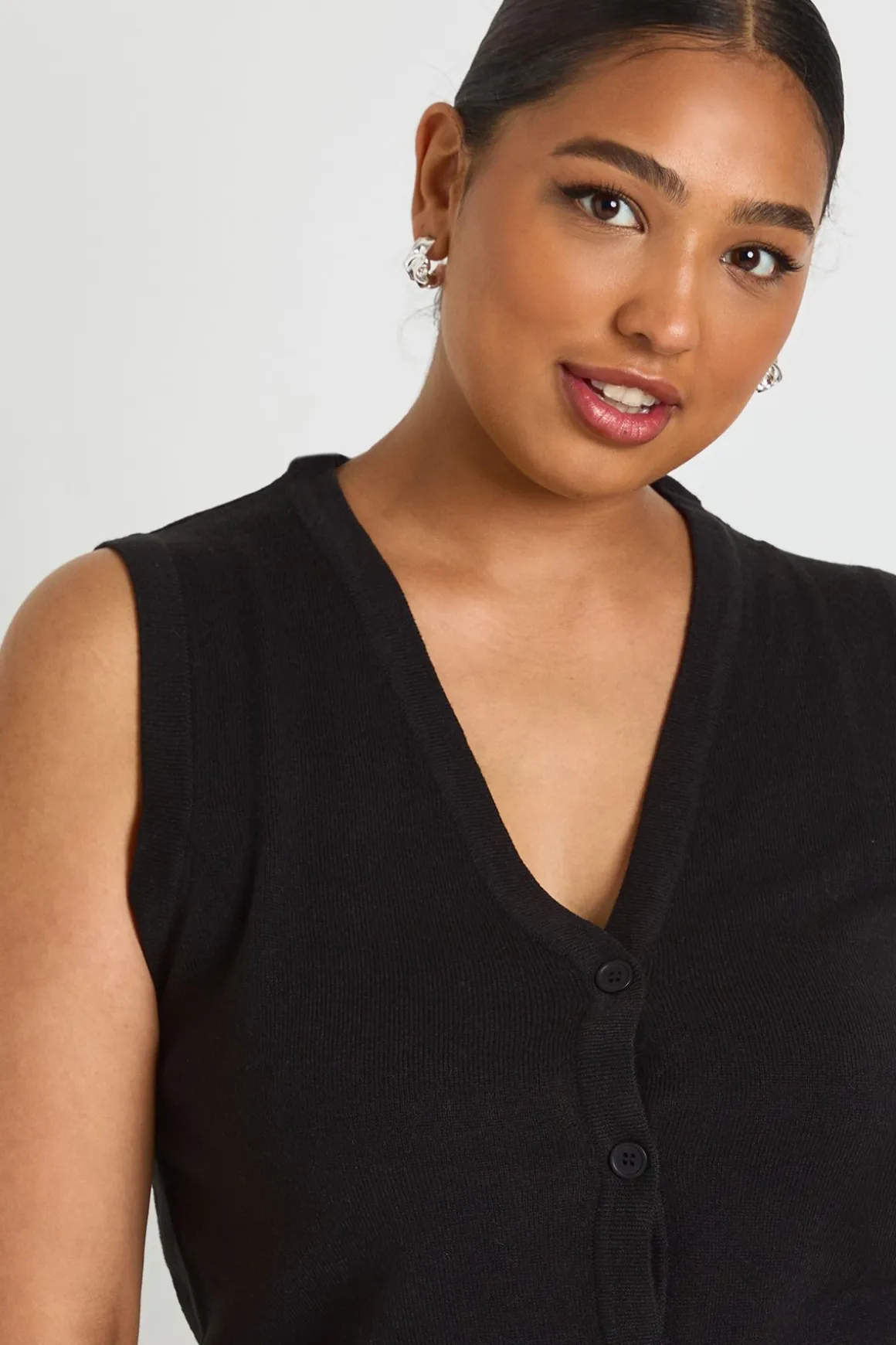 Gilet Léger Grande Taille À Boutons