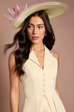 Gilet Lisa Beige À Taille Plissée