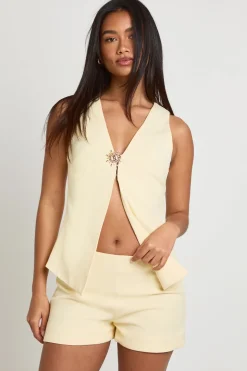 Gilet Long Avec Détail Garniture Dorée