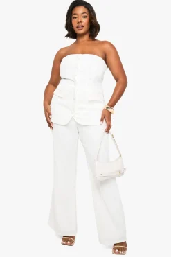 Gilet Long Bandeau Tailleur Grande Taille