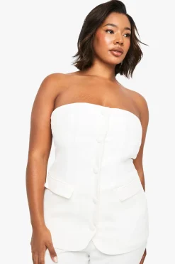 Gilet Long Bandeau Tailleur Grande Taille
