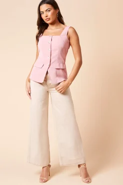 Dorothy Perkins Gilet Long Boutonné sur le Devant<Femme Tailleurs|Vestes & Manteaux