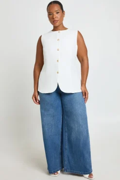 boohoo Gilet Long Cintré À La Taille<Femme Tailleurs|Tops