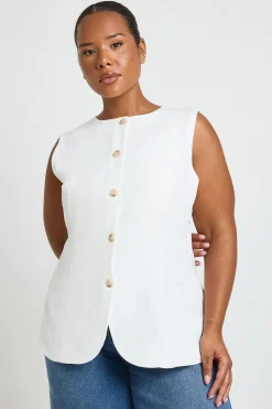 boohoo Gilet Long Cintré À La Taille<Femme Tailleurs|Tops