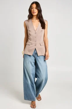 Gilet Long Col En V Avec Détail De Poches