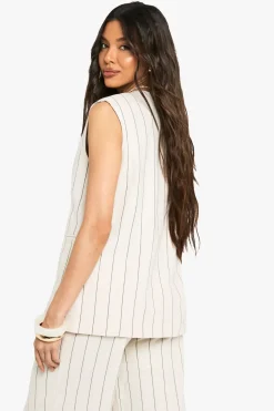 Gilet long en lin au look sur-mesure