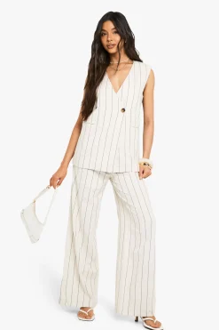 Gilet long en lin au look sur-mesure