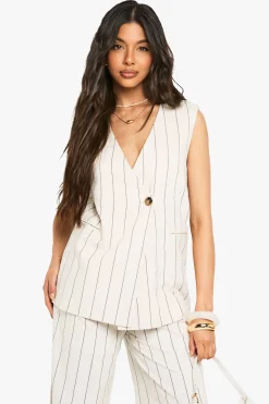 Gilet long en lin au look sur-mesure