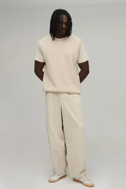 boohooMAN Gilet Long En Maille Côtelée À Col V Coupe Décontractée<Homme Tout Afficher|Mailles Tall