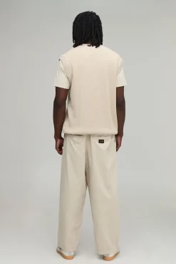 boohooMAN Gilet Long En Maille Côtelée À Col V Coupe Décontractée<Homme Tout Afficher|Mailles Tall