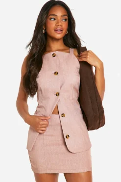 Gilet long à fines rayures Premium