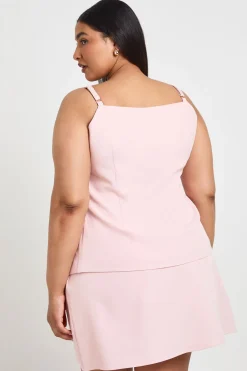boohoo Gilet Long Grande Taille À Boutons Dorés<Femme Tailleurs|Tops
