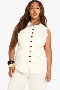 Gilet Longline Ajusté Sur Mesure Plus