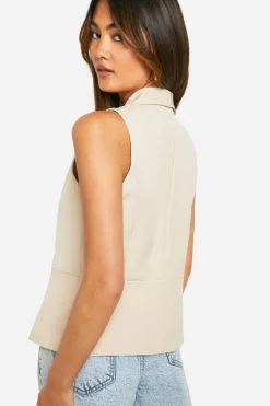 boohoo Gilet long à ourlet fendu<Femme Tailleurs|Vestes & Manteaux