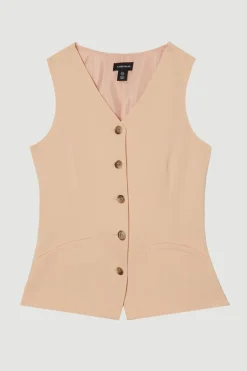 KarenMillen Gilet long sur mesure en viscose polie<Femme Tailleurs|Vestes & Manteaux