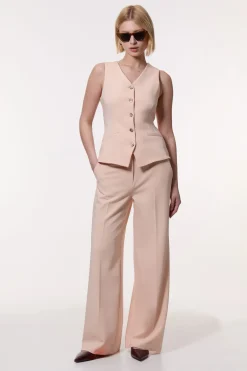 KarenMillen Gilet long sur mesure en viscose polie<Femme Tailleurs|Vestes & Manteaux