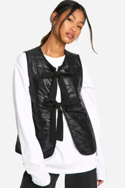 Gilet matelassé avec détail de nœud