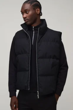 boohooMAN Gilet Matelassé Mi-saison Coupe Regular Pour Homme Grande Taille<Homme Tout Afficher|Vestes & Manteaux Tall