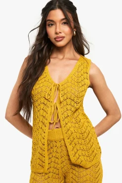 Gilet à nouer en crochet