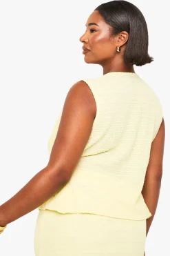 boohoo Gilet noué à l'avant aux détails perlés texturés<Femme Tailleurs|Tops