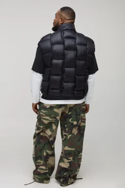 Gilet oversize à encolure entonnoir Plus High Shine Weft